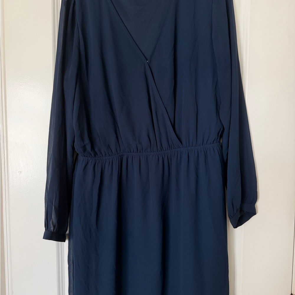 Express Navy Blue Long Sleeve Dress